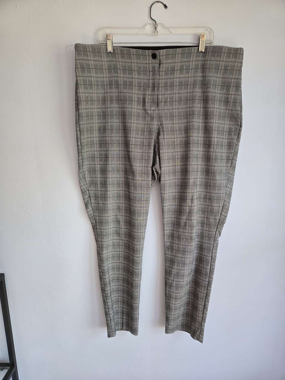 Violet And Roses Gray Plaid Dress Pants Sz 20W Stretchy Business